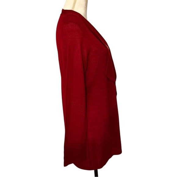 J.Jill women’s drape merino wool red open cardigan Size small great for holidays - Picture 3 of 5